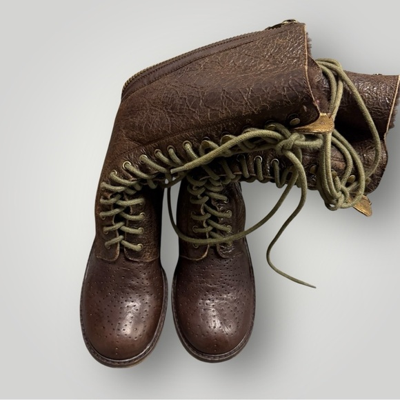 Rare Vtg Sam Edelman Dupree Lace up Boots Real Fur Shearling Sz 9 - Picture 5 of 13